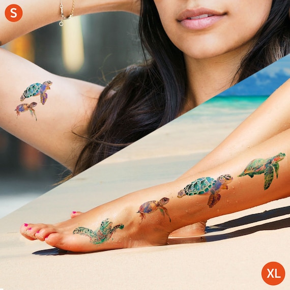 Sea Turtle Watercolor Temporary Tattoo - Etsy Sea Turtle Watercolor Temporary Tattoo - Etsy