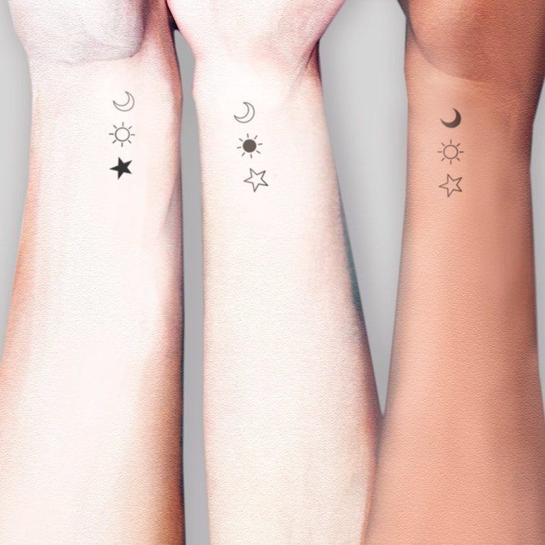 Trio Cosmico tatuaggio temporaneo set di 3 immagine 1