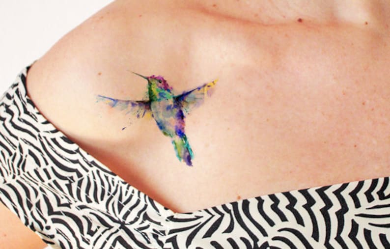 Wind dancer watercolor Temporary tattoo image 1