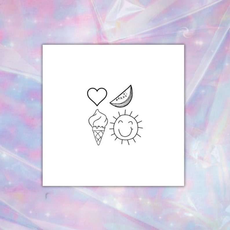 Summer set Temporary tattoo Set of 2 image 2