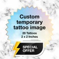 Custom image temporary tattoo - Special Pack Offer - 20 Pack 2x2 Inches - Personalized Temporary Tattoo product logo