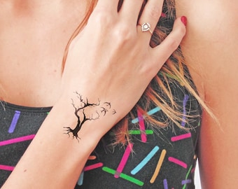 Tree birds - Temporary tattoo (Set of 2)