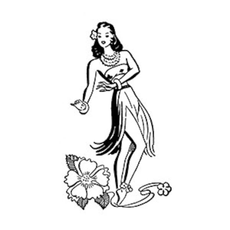 Hawaiian Girl Temporary Tattoo set of 2 Etsy