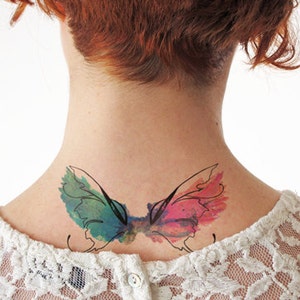 Watercolor wings - Temporary tattoo