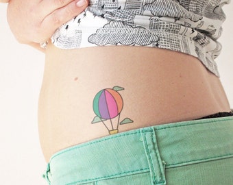 Air Balloon - Temporary tattoo (Set of 2)