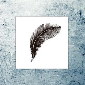 Feather Temporary Tattoo set of 2 - Etsy