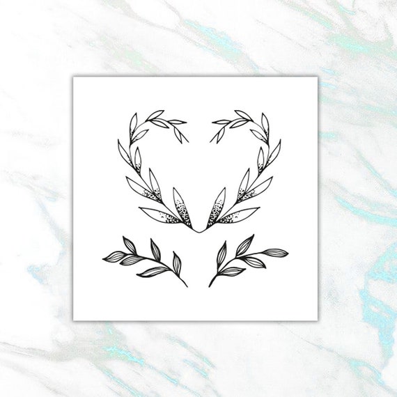 Olive Branch Heart Tattoo Finger Leaves 3 Floral Temporary Tattoos Set -  Etsy New Zealand