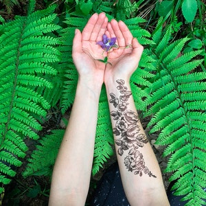 Timeless Botanicals - Garden rose XXL - Temporary tattoo