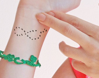 Infinity Birds - Temporary tattoo (Set of 2)