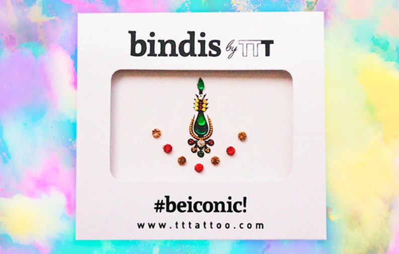 Bindi Set Electric Forest Bindi Set - Face Gems Stick Jewels Bindi Dots Bindis ...