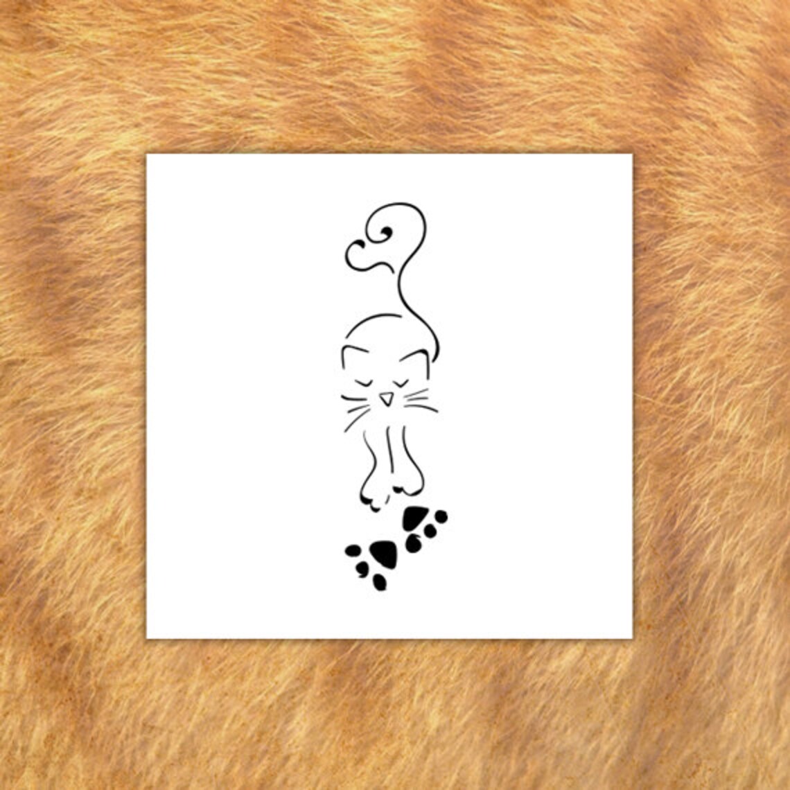 Cat Temporary Tattoo set of 2 Etsy