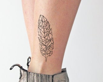 Geometrical Feather - Temporary tattoo (Set of 2)