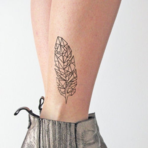 Geometrical Feather Temporary Tattoo set of 2 - Etsy New Zealand Geometrical Feather Temporary Tattoo set of 2 - Etsy New Zealand