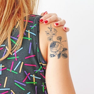 Weinlese-Blumen - Tattoo größte