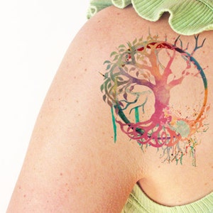 Tree of Life Watercolor Temporary Tattoo - Etsy