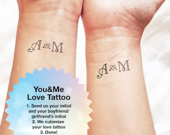 Me&You - Love tattoo - Personalized Temporary Tattoo (Set of 2)