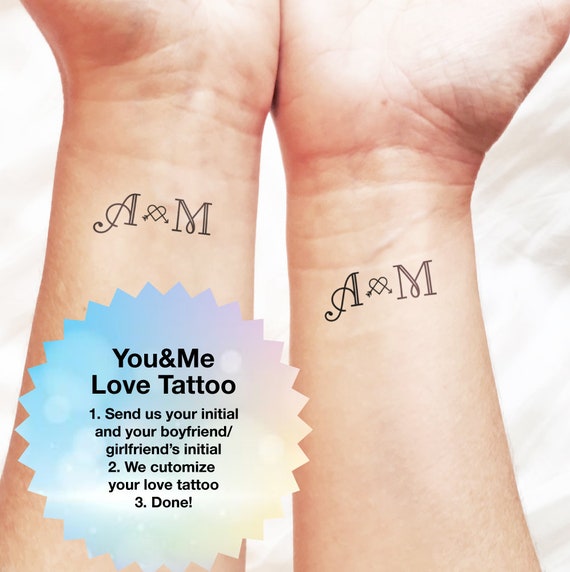 Moi Vous Amour Tatouage Tatouage Personnalise Lot De 2 Etsy France