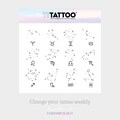 Little Zodiac Sign Set - Temporary tattoo (Set of 2 or 12) product logo