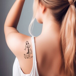 Hawaiian Girl - Temporary tattoo (Set of 2)
