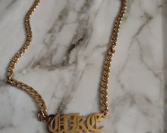 Collar de anime Uke Kawaii: colgante de acero inoxidable bañado en oro / Joyería de regalo Fujoshi