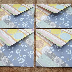 Floral envelopes, letter writing, set of four, handmade stationery, square envelopes, snail mail, scrapbooking, handmade envelopes image 2