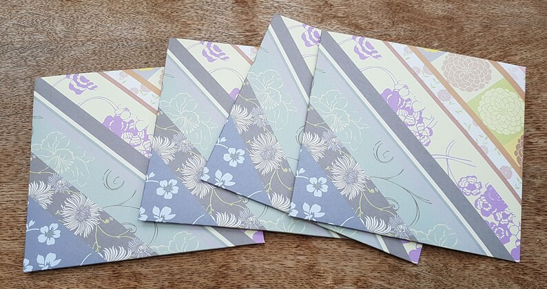 Floral envelopes, letter writing, set of four, handmade stationery, square envelopes, snail mail, scrapbooking, handmade envelopes image 5