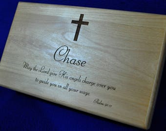 Confirmation Gift ~ Graduation Gift ~ Communion Gifts ~ Gift For Godchild ~ Bible Verse Gift ~ Keepsake Box ~ Gift For Young Man ~ Valet Box