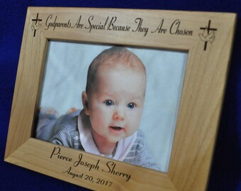 Godparent Gift ~ Baptism Gift ~ Baptism Frame ~ Godfather Gift ~ Godmother Gift ~ Godparents Frame ~ Baptism Frame ~ Custom Picture Frames ~