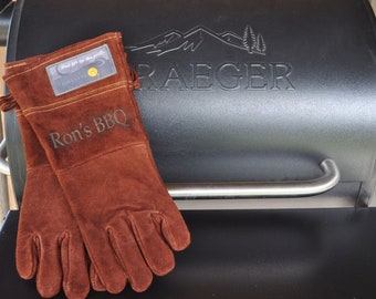 Gifts For Dad, Grilling Gifts, Grill Gloves, BBQ Gifts, Personalized Grilling Gift, Leather Grilling Gloves, Custom Gifts For Him, Father