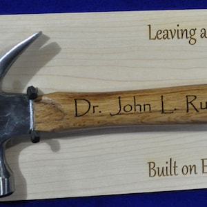 Gift For Doctor ~ Retirement Gift ~ Appreciation Gift ~ Retirement Plaque ~ Ceremonial Gift ~ Recognition Gifts ~ Hammer Gift ~ Award ~ Gift