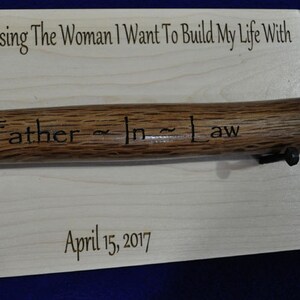 Father In Law Gift Gift For Bride's Dad Bride's Dad Gift For Brides Dad From Groom Engraved Hammer Wedding Gift For Father In Law image 2