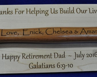 Retirement Gift ~ Custom Hammer Gift ~ Bible Verse Gift ~ Retirement Plaque ~ Ceremonial Gift ~ Gift For Retirement ~ Engraved Retirement