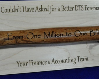 Recognition Gift ~ Appreciation Gift ~ Retirement Plaque ~ Ceremonial Gift ~ Gift From Office ~ Hammer Gift ~ Award ~ Office Recognition