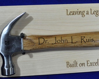 Gift For Doctor ~ Retirement Gift ~ Appreciation Gift ~ Retirement Plaque ~ Ceremonial Gift ~ Recognition Gifts ~ Hammer Gift ~ Award ~ Gift