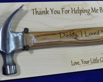 Gift For Dad From Daughter, Father Of The Bride, Engraved Hammer, Great Gifts For Dad, Wedding Gift For Dad, Appreciation For Dad, To Dad