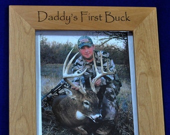 Husband Gift ~ Gift For Dad ~ Hunting Gift ~ Engraved Hunting Frame ~ First Buck Frame ~ Birthday Gift Guy ~ Deer Hunting ~ Hunting Frames ~