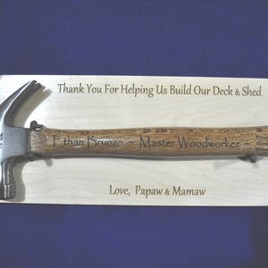 Gift For Grandson Grandson Gifts Job Well Done Gift Thank You Gifts Engraved Gifts Hammer Display Gift Custom Gifts For Boys image 4