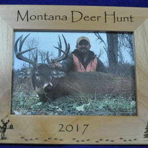 Deer Hunting Hunting Frame Hunting Gift Gift For Hunter Hunting Picture Frame Free Engraving Your State Engraved Whitetail image 3