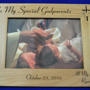 Godparent Gift Baptism Gift Baptism Frame Godfather Gift Godmother Gift Godparents Frame Baptism Frame Custom Baptism Gift image 1