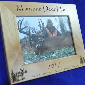 Deer Hunting Hunting Frame Hunting Gift Gift For Hunter Hunting Picture Frame Free Engraving Your State Engraved Whitetail image 2