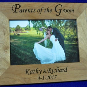 Parents Of The Groom Wedding Gift For Parents Custom Picture Frame Grooms Parents Gift Mother & Father Of The Groom Wedding Frames image 1