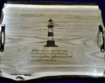 Wedding Gift To Parents ~ Wedding Gift ~ Lighthouse Gift ~ Engraved Serving Tray ~ Parents Of The Bride Gift ~ Parents Of The Groom Gift ~