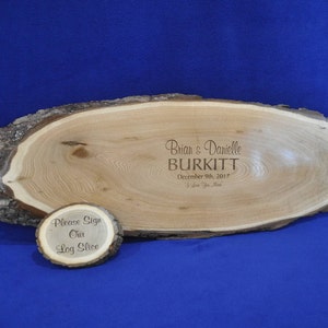Wedding Guest Book ~ Wood Slab Guest Book ~ Tree Slice ~ Guest Book Alternative ~ Monogram Guest Book ~ Mr and Mrs Sign ~ Wedding Ideas ~