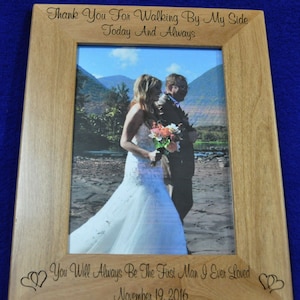 Father Of The Bride Gift Gift For Dad Birthday Gift For Dad Christmas Gift Dad Engraved Picture Frames To Dad From Bride Frames image 1