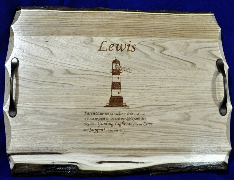 Personalized Gift To Parents Parents Gift Lighthouse Engraved Serving Tray Parents Of The Bride Gift Parents Of The Groom Gift image 2