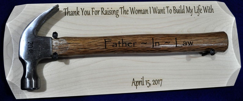 Father In Law Gift Gift For Bride's Dad Bride's Dad Gift For Brides Dad From Groom Engraved Hammer Wedding Gift For Father In Law image 4