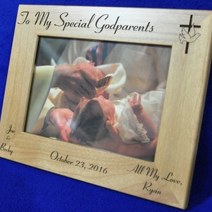 Godparent Gift Baptism Gift Baptism Frame Godfather Gift Godmother Gift Godparents Frame Baptism Frame Custom Baptism Gift image 3