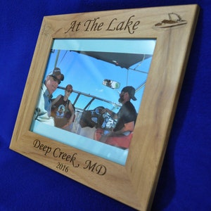 Vacation Frame Lake Picture Frame Gift For Boater Boating Frames Water Skiing Frame Custom Picture Frames Speed Boat Boating image 3