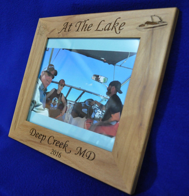 Vacation Frame Lake Picture Frame Gift For Boater Boating Frames Water Skiing Frame Custom Picture Frames Speed Boat Boating image 3