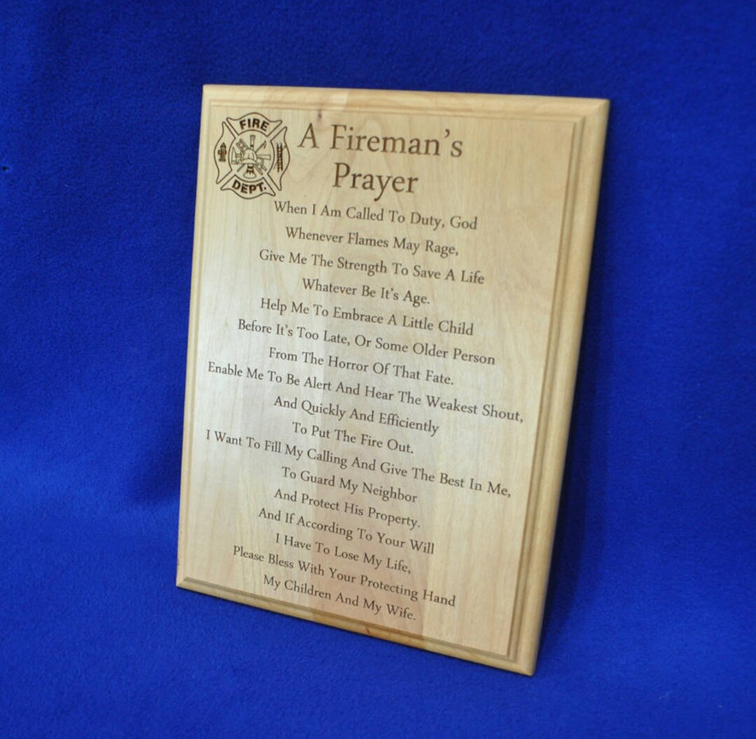 Fireman Gift ~ Gift for A Fireman ~ Fireman ~ Firemans Prayer ~ Gifts ...
